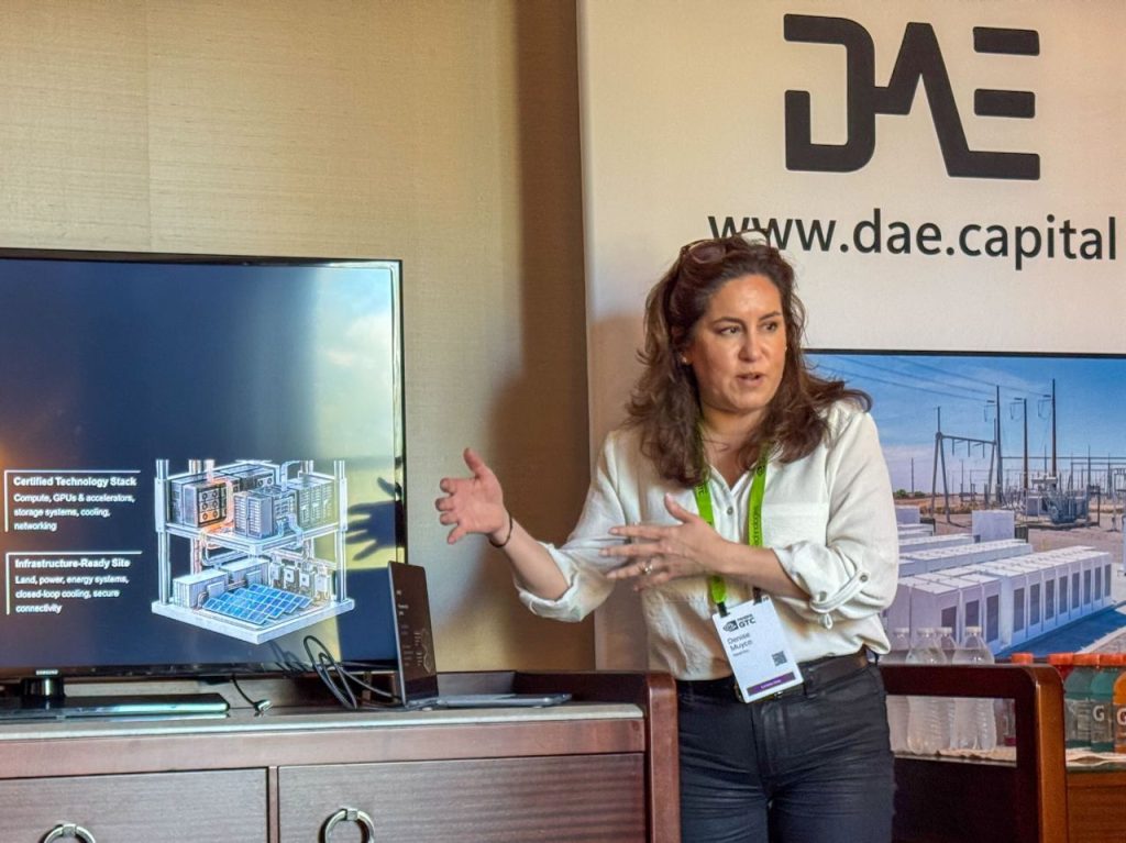 Denise Muyco presenting AMPHIX AI infrastructure to partners and customers in a private suite at NVIDIA GTC 2026